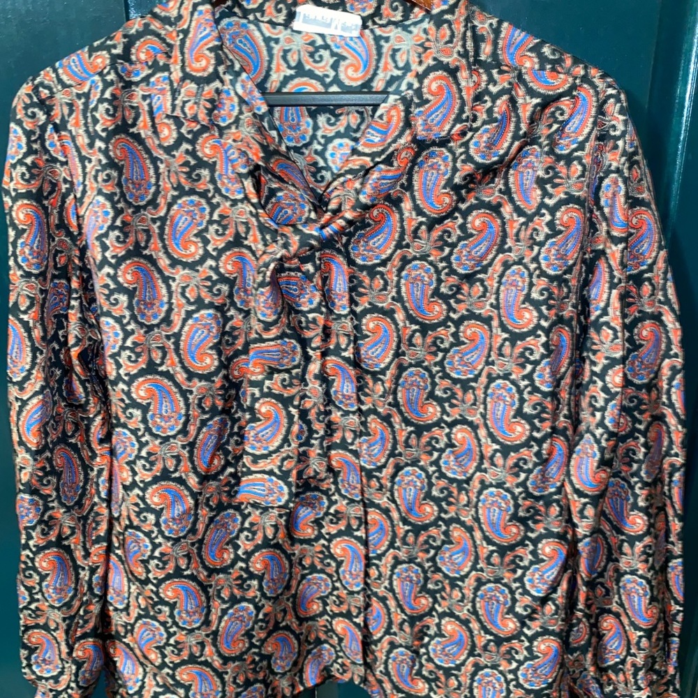 VINTAGE WESTERN STYLE BLOUSE w/ TIE